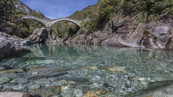 The heart of the Canton Ticino in the Verzasca Valley 