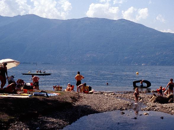 Public beach of Gerra Gambarogno